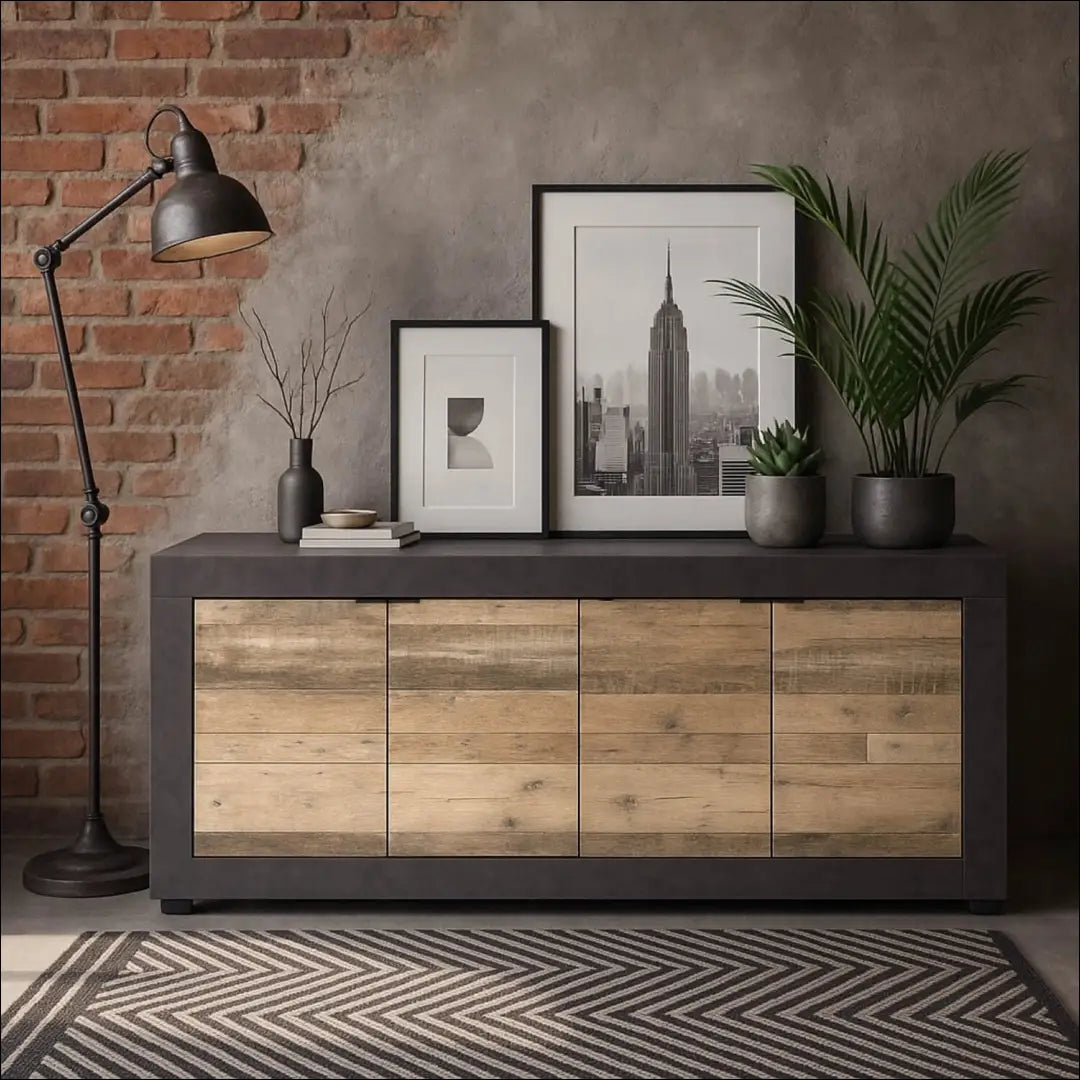 Komoda juodos spalvos / ąžuolo 180 cm TE1164 - €174 Save 15% 100-200, __label:Pristatymas 5-14 d.d., elite, uzsakomi,