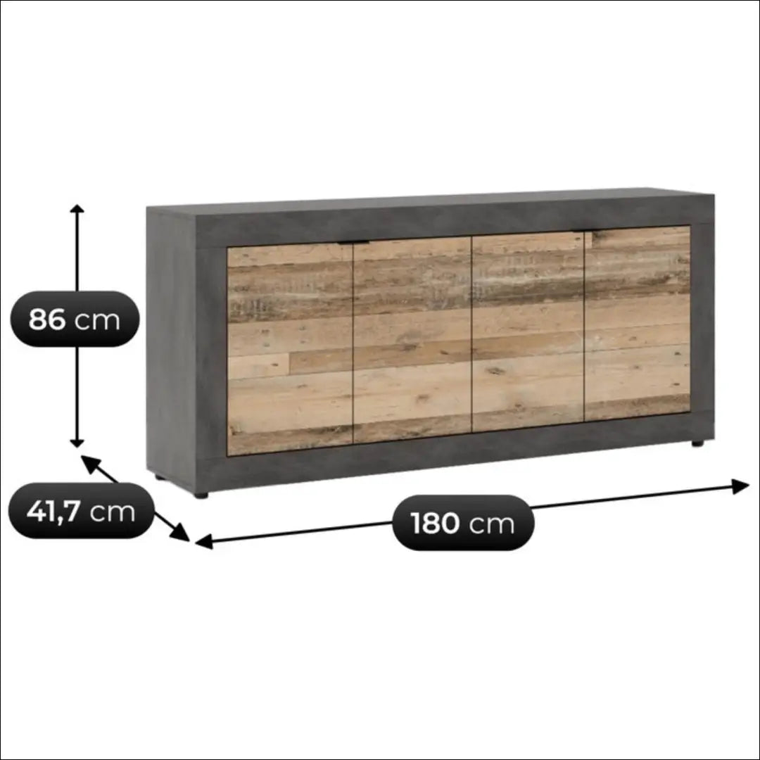 Komoda juodos spalvos / ąžuolo 180 cm TE1164 - €174 Save 15% 100-200, __label:Pristatymas 5-14 d.d., elite, uzsakomi,