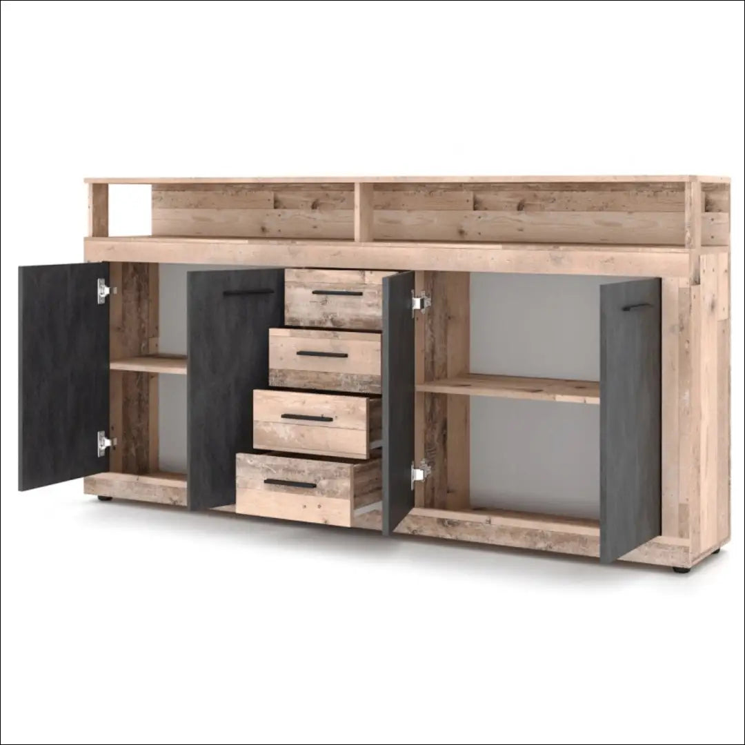 Komoda juodos spalvos / ąžuolo 190 cm TE1186 - €246 Save 15% __label:Pristatymas 5-14 d.d., elite, Komody, over-200,