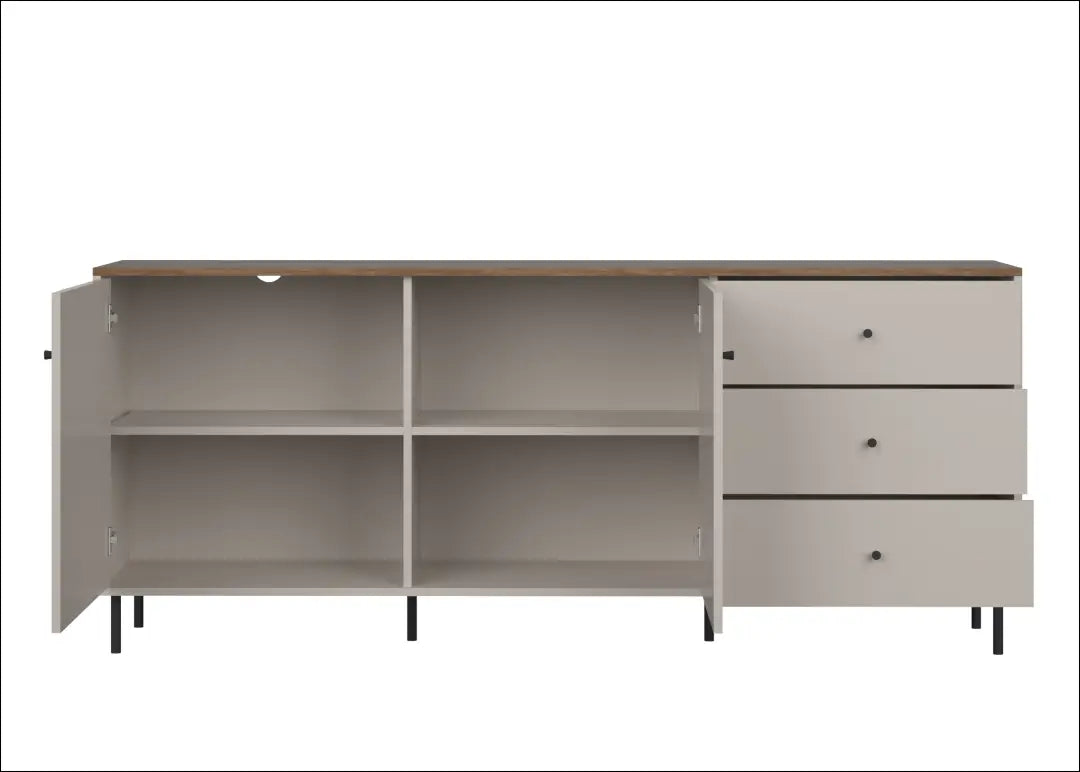 Komoda kašmyro spalvos su 3 stalčiais ir 2 durelėmis KM002 - €289 Save 15% __label:Pristatymas 5-14 d.d., over-200,