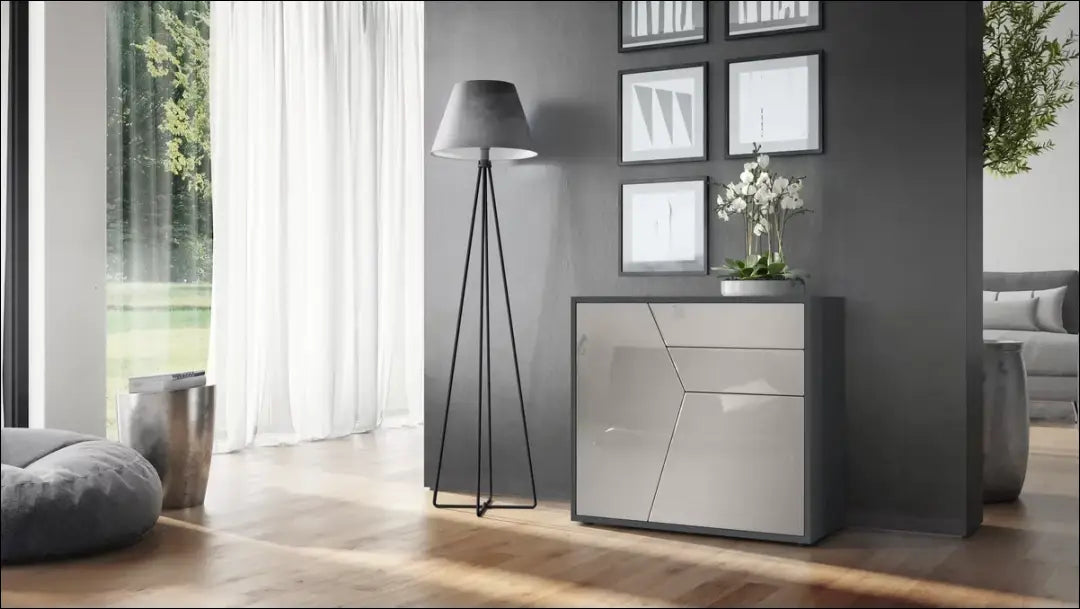 Komoda SI1292 - €81 Save 55% 50-100, __label:Pristatymas 1-2 d.d., color-pilka, color-smelio, material-mediena €50