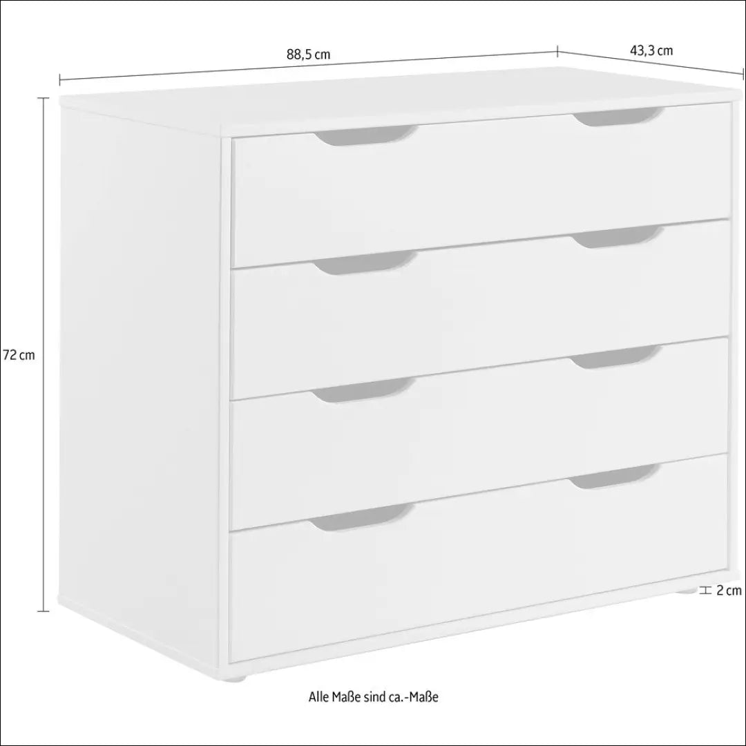 Komoda SI1734 - €138 Save 55% 100-200, __label:Pristatymas 1-2 d.d., color-balta, komodos, material-mdf €100 to €200