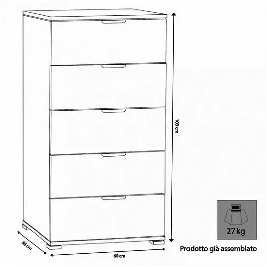 Komoda SI1791 - €128 Save 60% 100-200, __label:Pristatymas 1-2 d.d., komodos, material-mediena, miegamojo €100 to €200