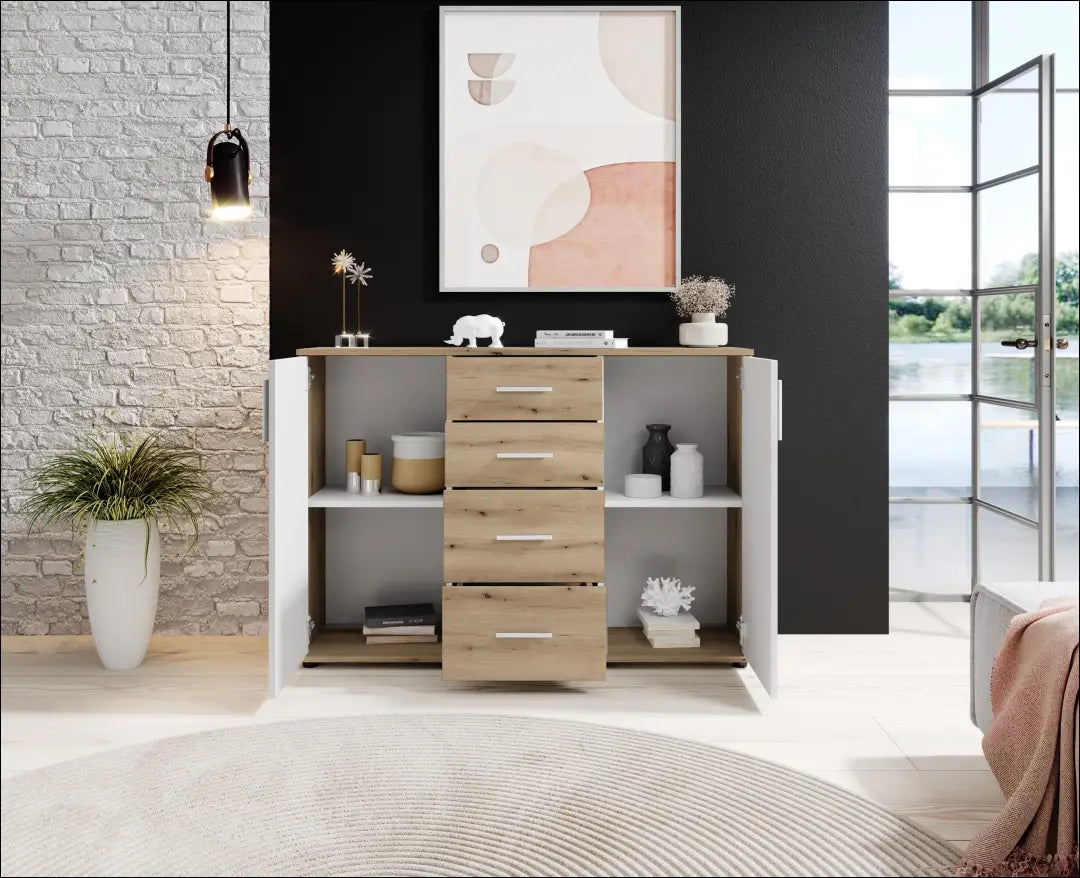 Komoda SI2049 - €84 Save 50% 50-100, __label:Pristatymas 1-2 d.d., color-balta, color-ruda, komodos €50 to €100