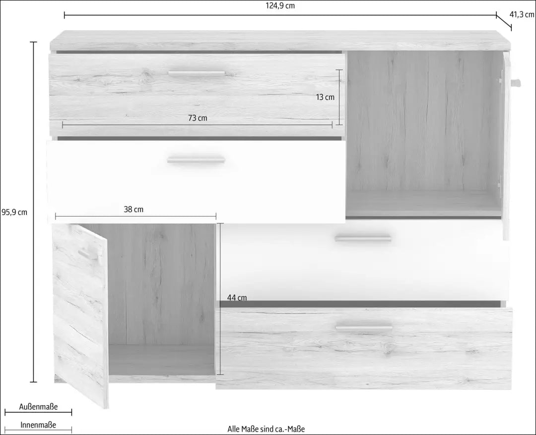 Komoda SI2111 - €119 Save 50% 100-200, __label:Pristatymas 1-2 d.d., biuro-baldai, color-balta, color-ruda €100 to €200