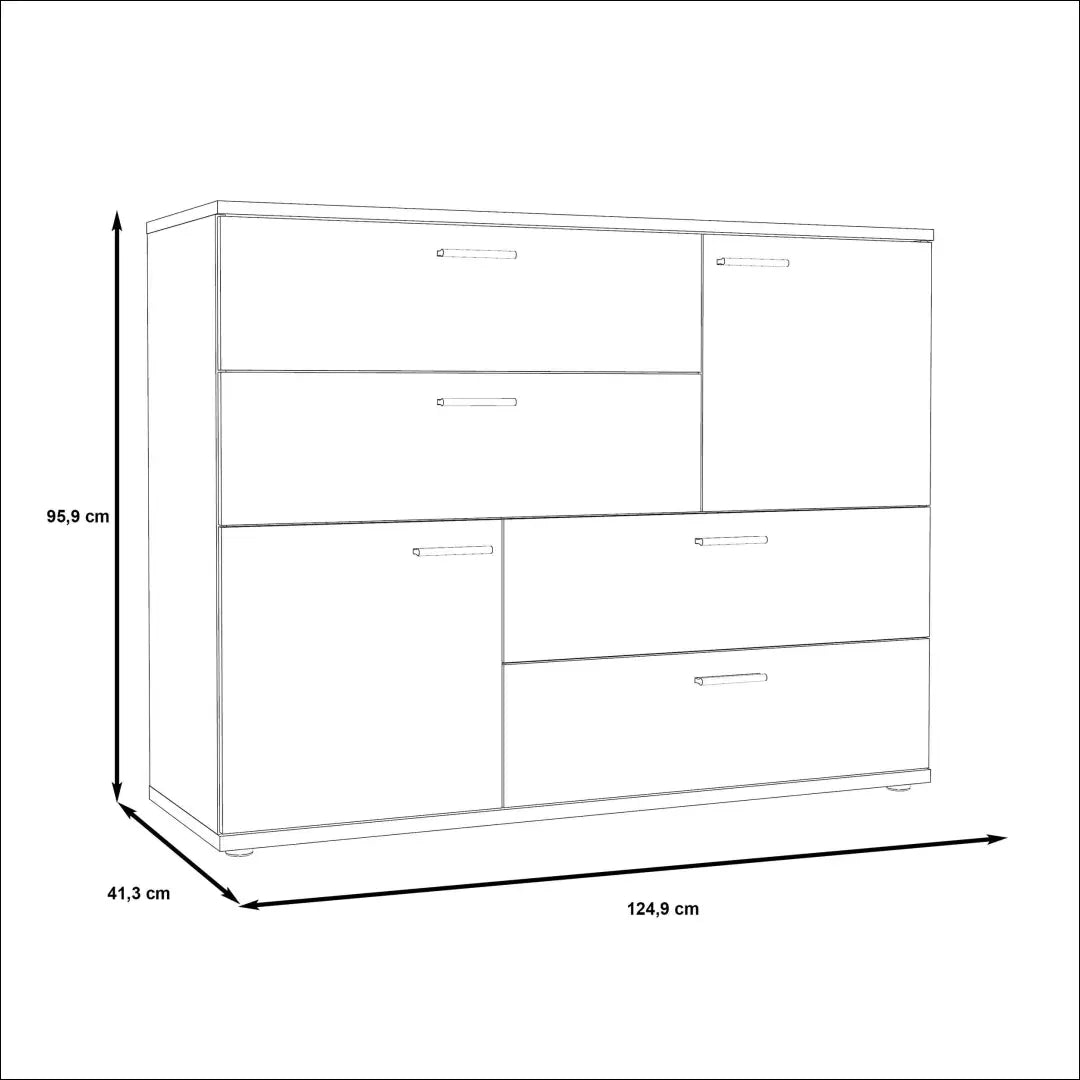 Komoda SI2111 - €119 Save 50% 100-200, __label:Pristatymas 1-2 d.d., biuro-baldai, color-balta, color-ruda €100 to €200