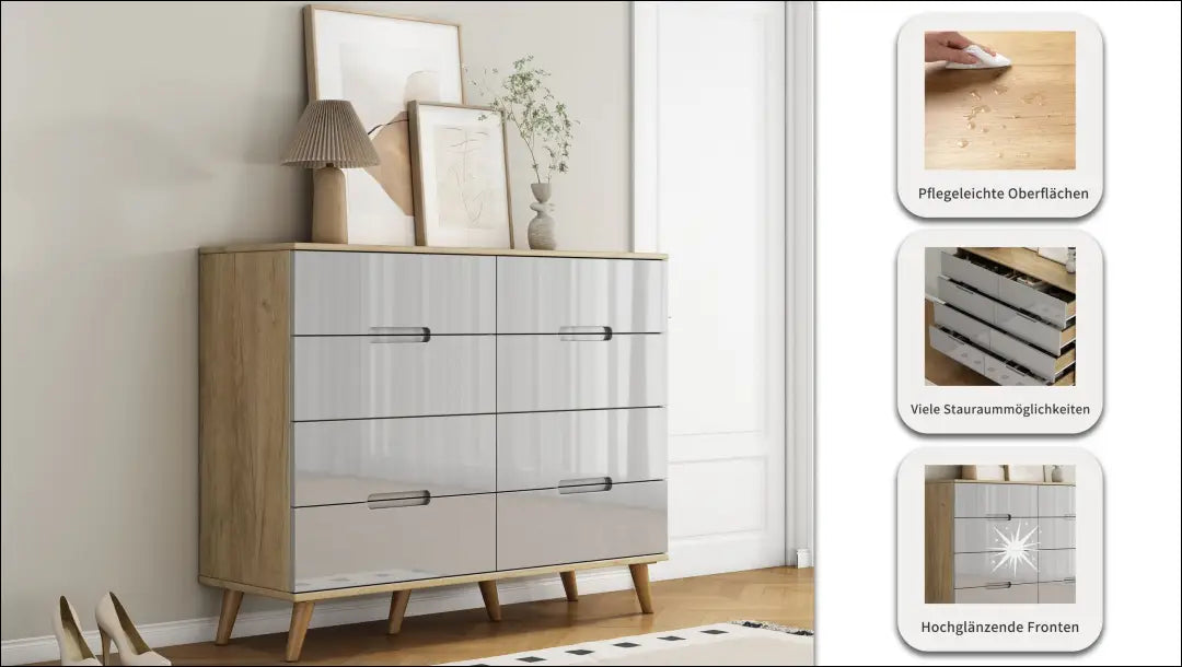 Komoda SI2261 - €240 Save 50% __label:Pristatymas 1-2 d.d., color-pilka, color-ruda, komodos, material-mdf Virš €200