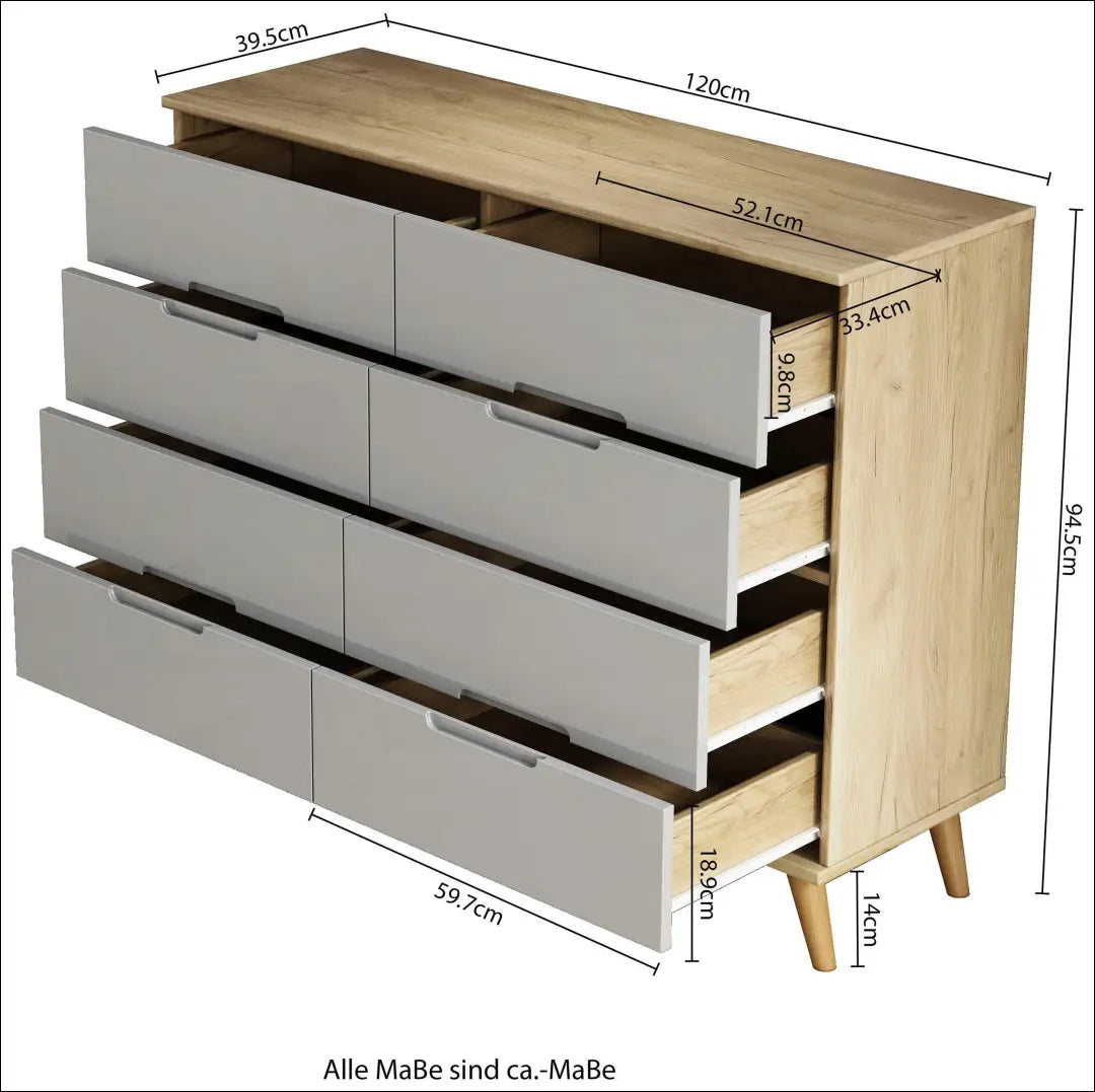 Komoda SI2261 - €240 Save 50% __label:Pristatymas 1-2 d.d., color-pilka, color-ruda, komodos, material-mdf Virš €200