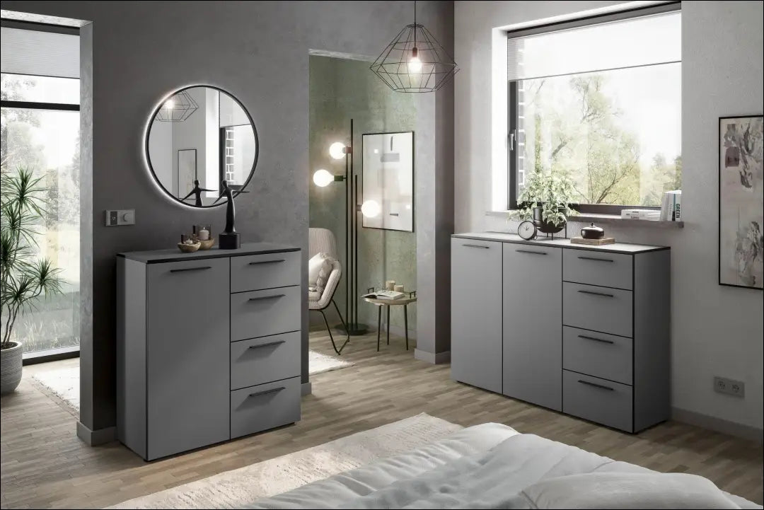 Komoda SI2269 - €350 Save 50% __label:Pristatymas 1-2 d.d., color-pilka, komodos, material-mediena, miegamojo Virš €200