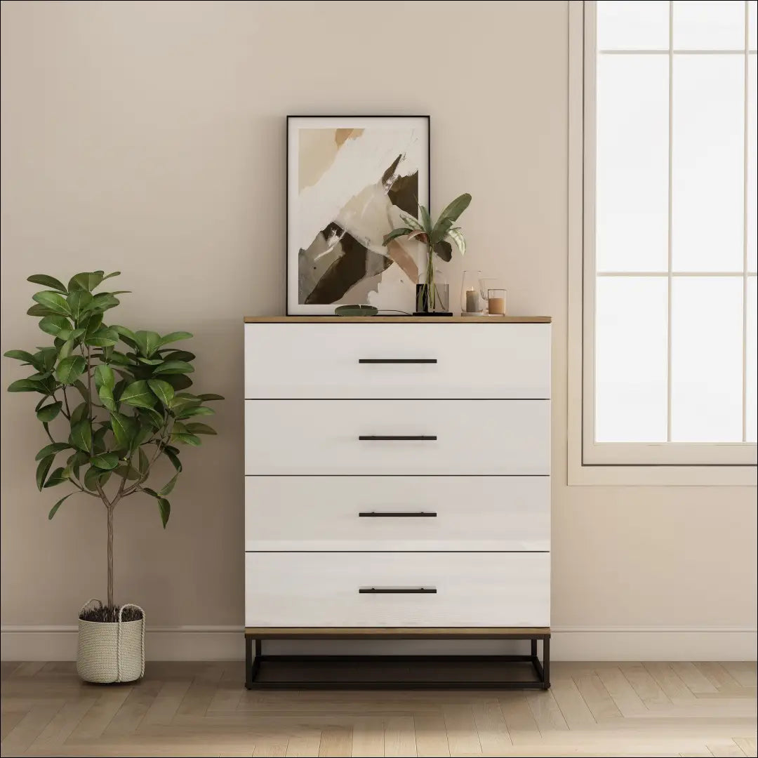 Komoda SI2274 - €95 Save 50% 50-100, __label:Pristatymas 1-2 d.d., color-balta, color-ruda, komodos Balta Dressers