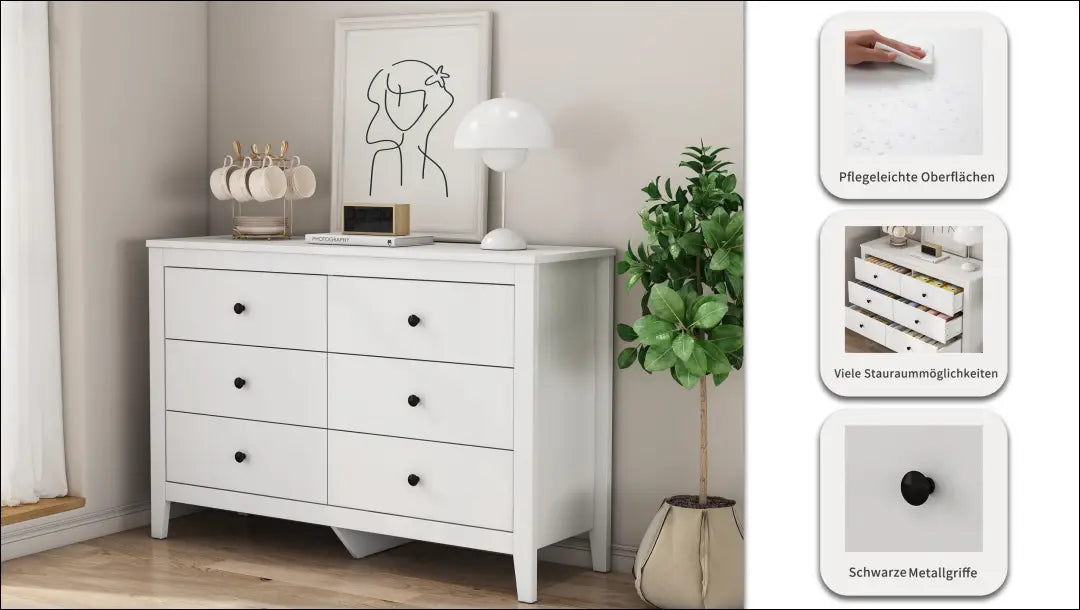 Komoda SI2378 - €205 Save 50% __label:Pristatymas 1-2 d.d., color-balta, komodos, material-mediena, miegamojo Balta