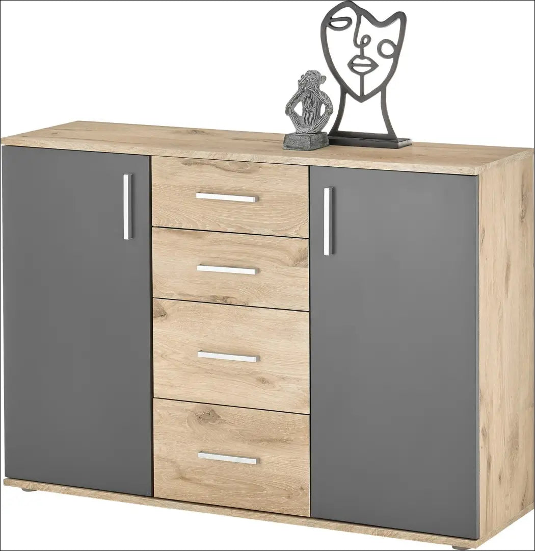 Komoda SI2385 - €120 Save 50% 100-200, __label:Pristatymas 1-2 d.d., color-pilka, color-ruda, komodos miegamojo
