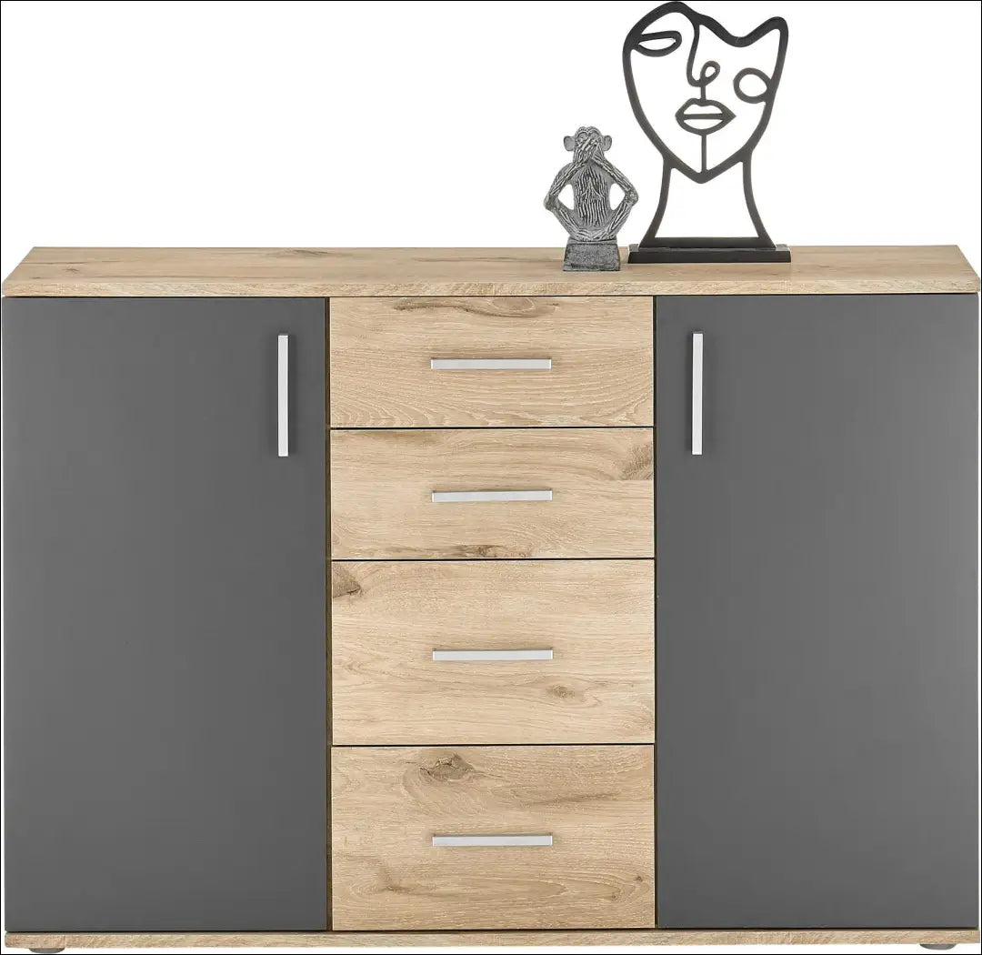 Komoda SI2385 - €120 Save 50% 100-200, __label:Pristatymas 1-2 d.d., color-pilka, color-ruda, komodos miegamojo