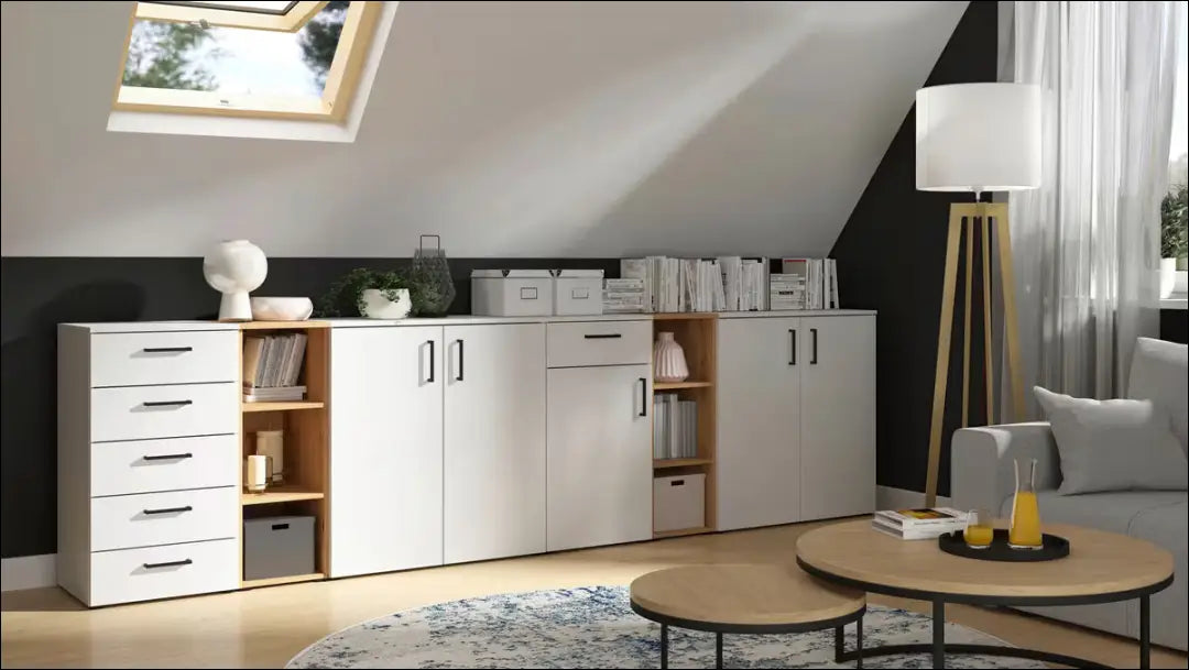 Komoda SI2421 - €55 Save 50% 50-100, __label:Pristatymas 1-2 d.d., color-balta, komodos, material-mediena Balta