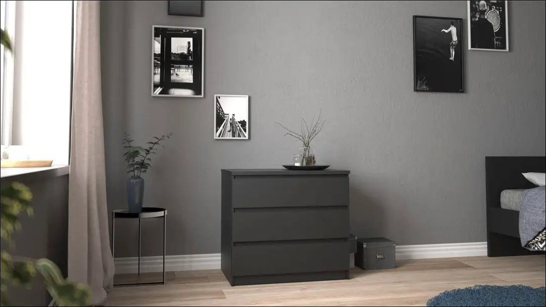 Komoda SI2496 - €35 Save 75% 25-50, __label:Pristatymas 1-2 d.d., color-juoda, material-mediena, pazeistas €25 to €50