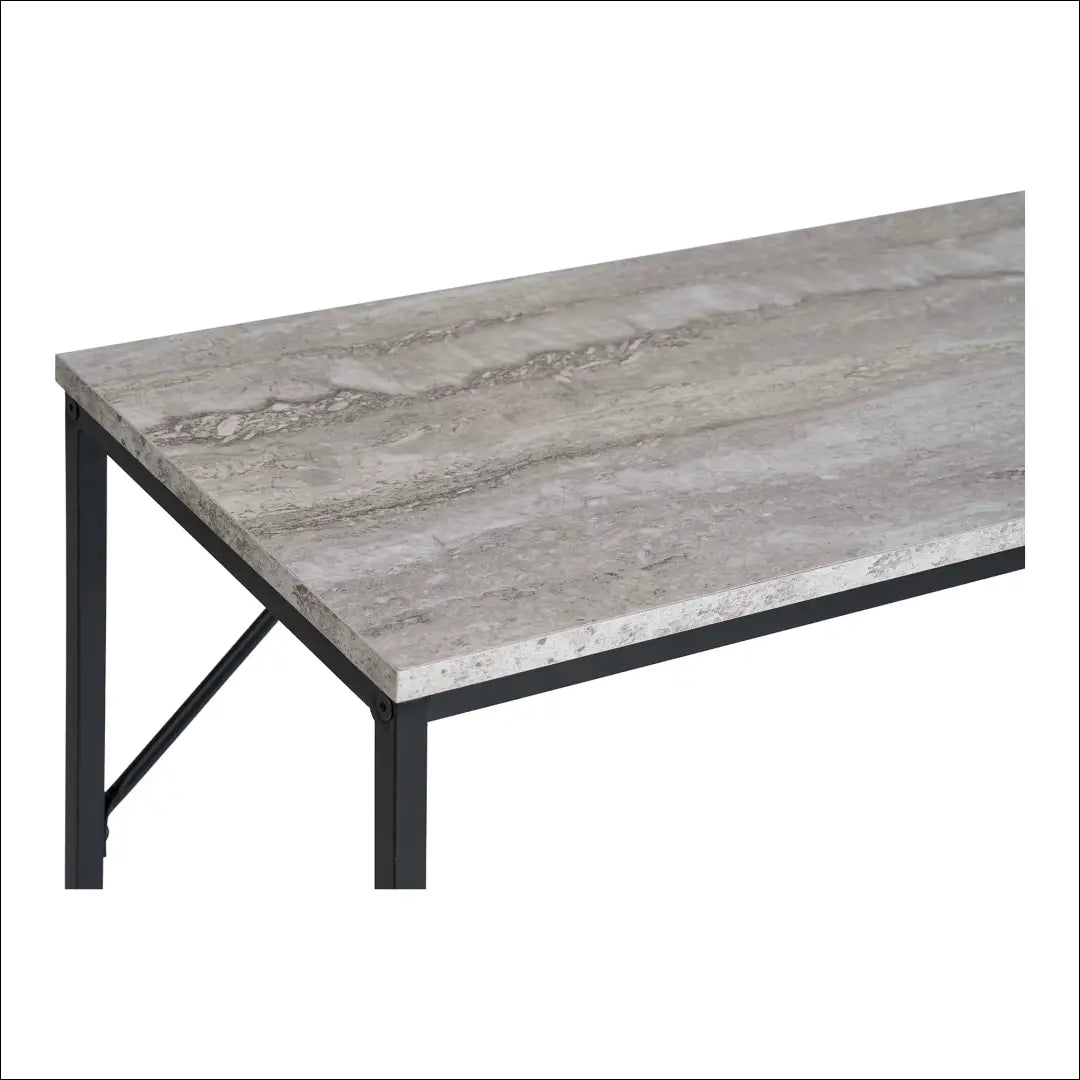 Konsolinis staliukas 1 lentyna travertino imitacija juodas rėmas 110x26x80 cm RD463 - €82 Save 15% 50-100,