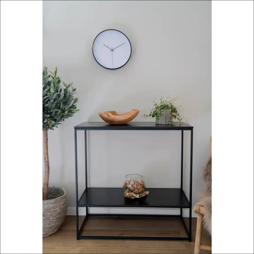 Konsolinis staliukas 2 lentynos juodas rėmas 80x36x80 cm RD456 - €82 Save 15% 50-100, __label:Pristatymas 5-14 d.d.,