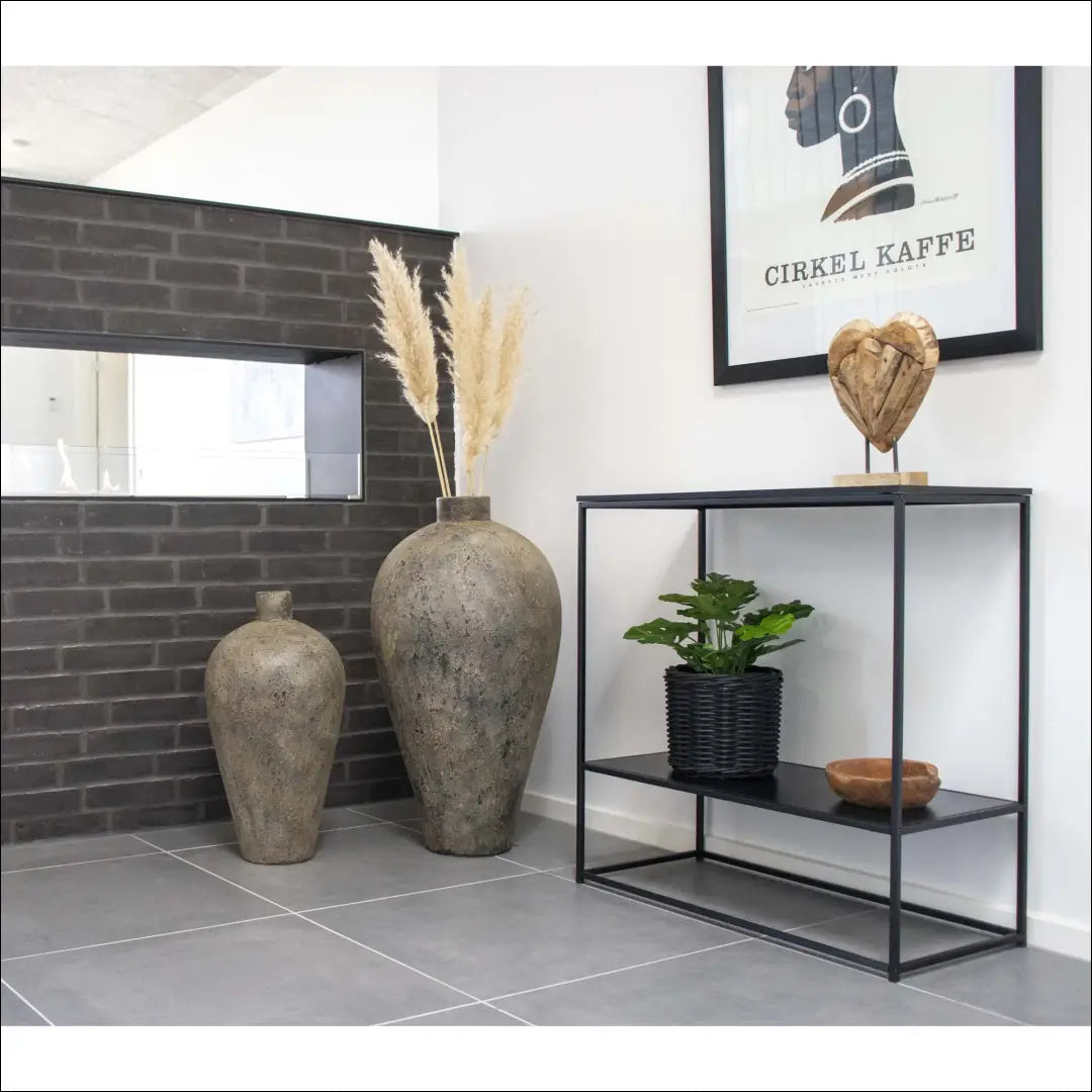 Konsolinis staliukas 2 lentynos juodas rėmas 80x36x80 cm RD456 - €82 Save 15% 50-100, __label:Pristatymas 5-14 d.d.,