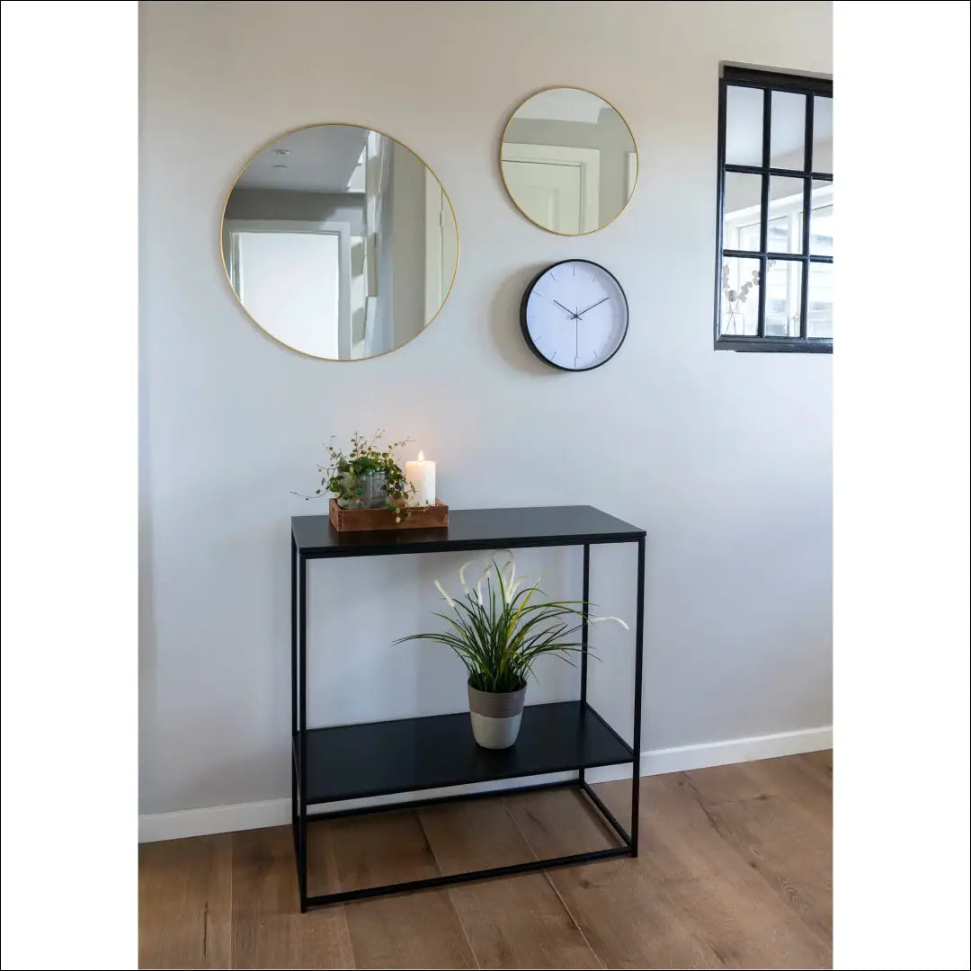 Konsolinis staliukas 2 lentynos juodas rėmas 80x36x80 cm RD456 - €82 Save 15% 50-100, __label:Pristatymas 5-14 d.d.,