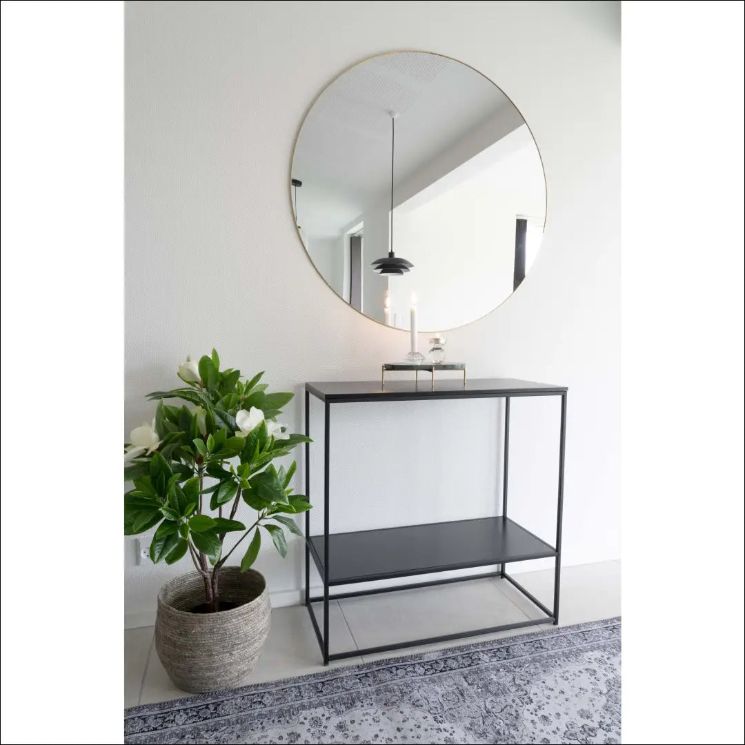 Konsolinis staliukas 2 lentynos juodas rėmas 80x36x80 cm RD456 - €82 Save 15% 50-100, __label:Pristatymas 5-14 d.d.,