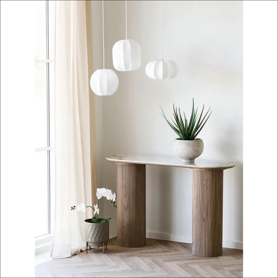 Konsolinis staliukas keraminis stalviršis balta/ruda 40x120x78 cm RD460 - €276 Save 15% __label:Pristatymas 5-14 d.d.,