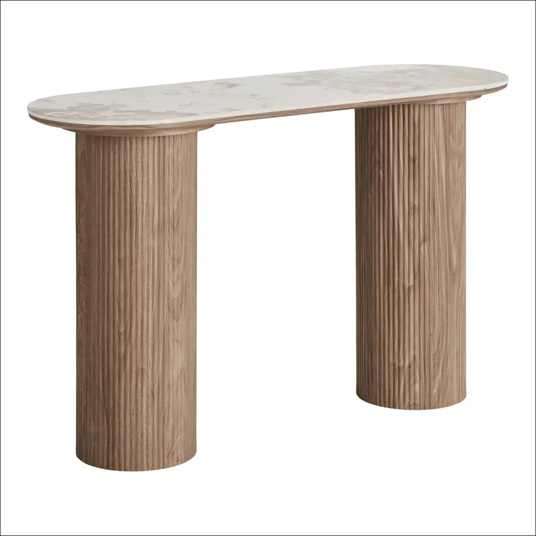 Konsolinis staliukas keraminis stalviršis balta/ruda 40x120x78 cm RD460 - €276 Save 15% Balta / ruda, Console tables,