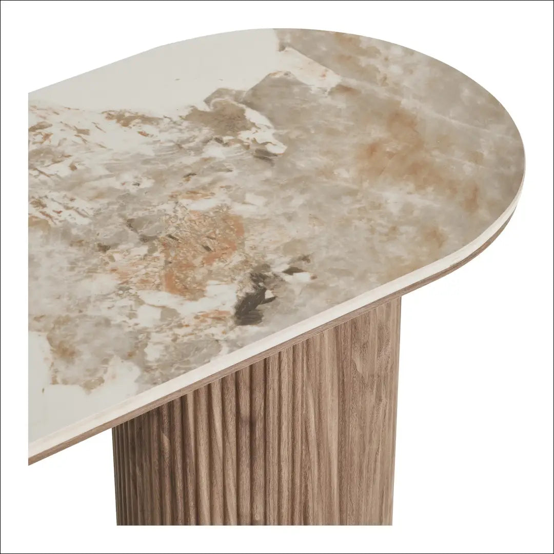 Konsolinis staliukas keraminis stalviršis balta/ruda 40x120x78 cm RD460 - €276 Save 15% __label:Pristatymas 5-14 d.d.,