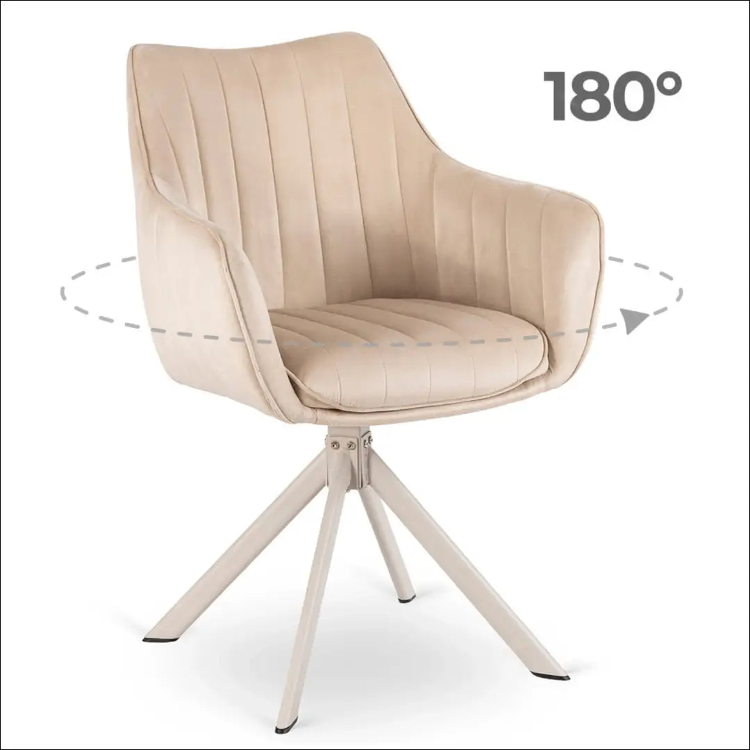 Kreminės/kašmyro spalvos aksominė besisukanti kėdė TE2569 - €98.87 Save 15% __label:Pristatymas 5-14 d.d., Newelite