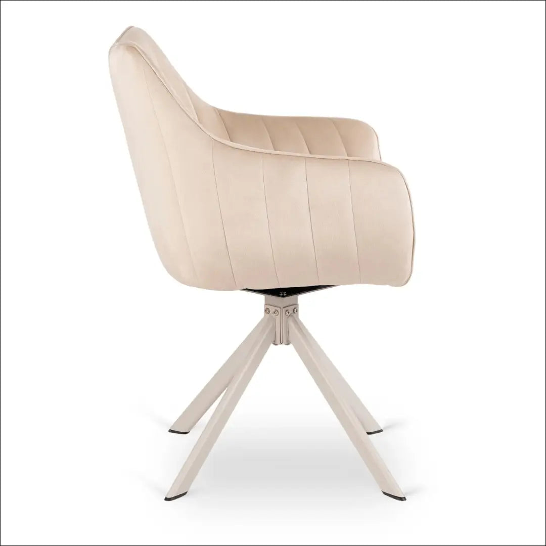 Kreminės/kašmyro spalvos aksominė besisukanti kėdė TE2569 - €98.87 Save 15% __label:Pristatymas 5-14 d.d., Newelite
