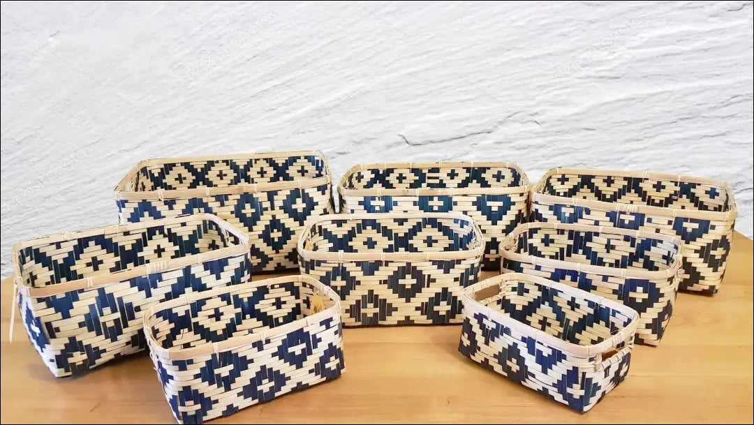 Krepšelių komplektas (2vnt) DI8243 - €7 Save 55% __label:Pristatymas 1-2 d.d., color-melyna, color-ruda, dekoracijos,