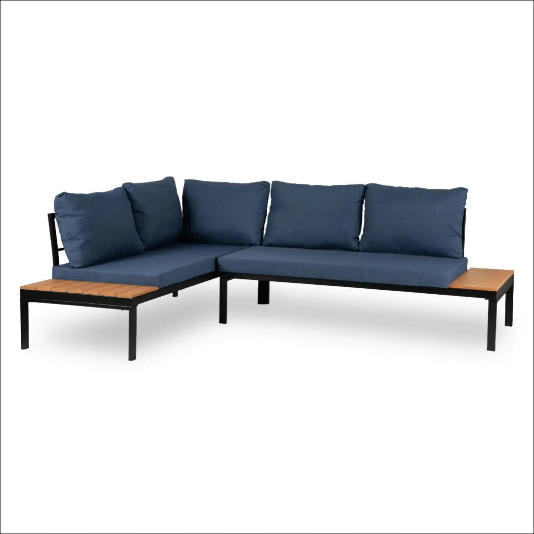 Lauko baldų komplektas iš kompozito juodos spalvos / tamsiai mėlynos TE586 - €536 Save 15% __label:Pristatymas 5-14