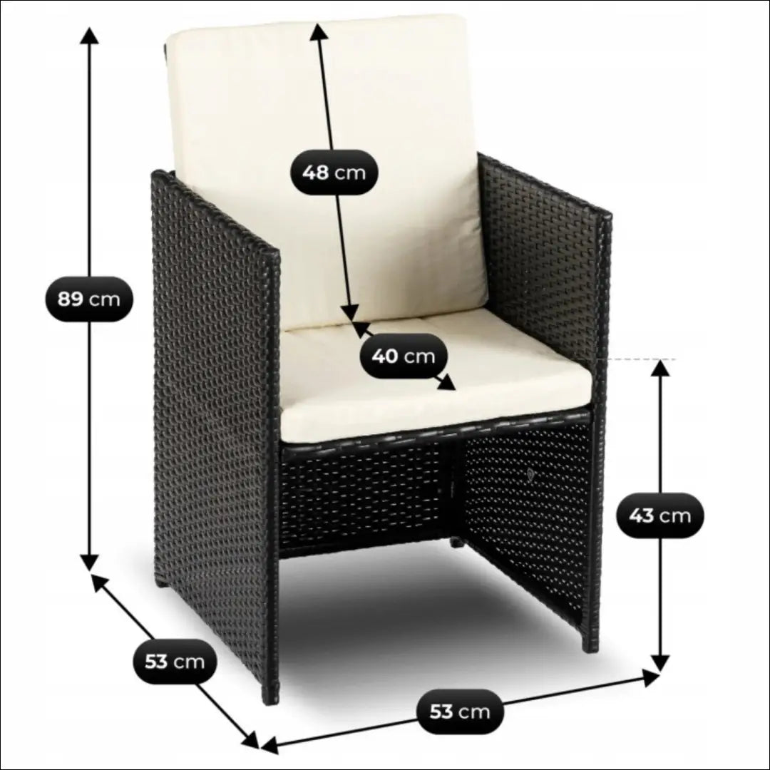 Lauko baldų komplektas juodos spalvos / kreminės TE1231 - €615 Save 15% __label:Pristatymas 5-14 d.d., elite, over-200,