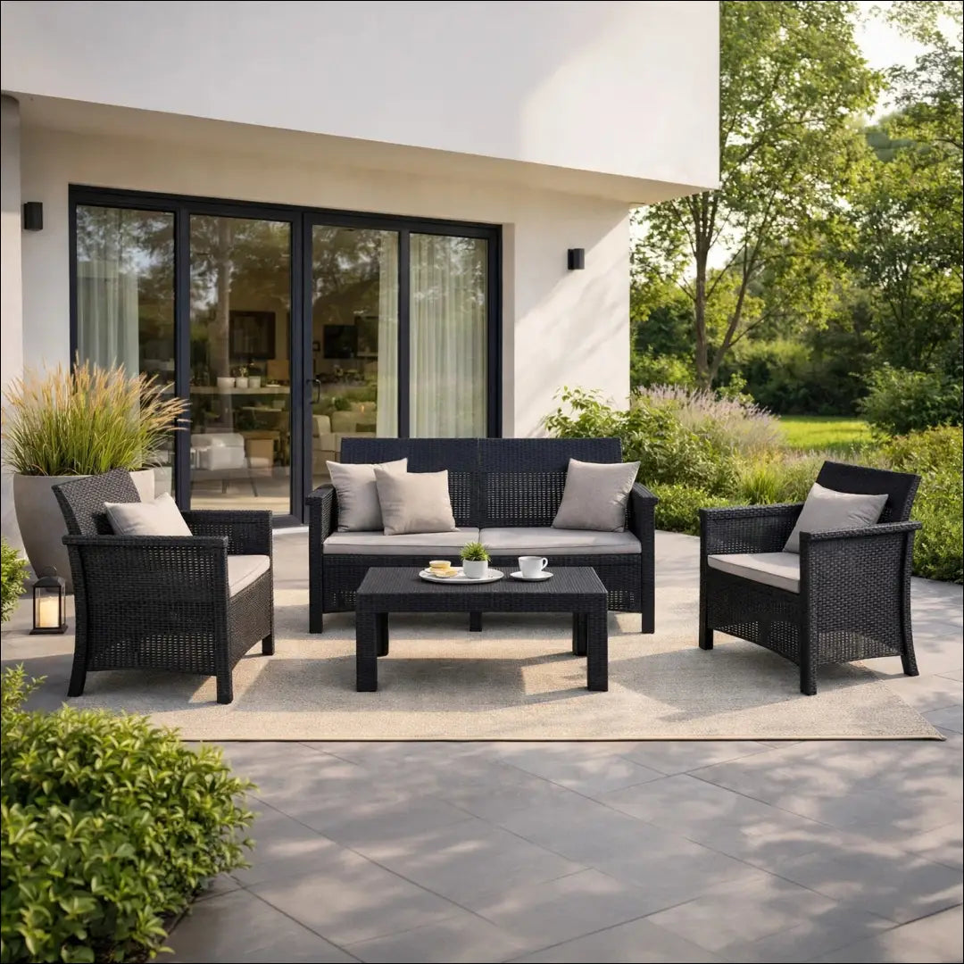 Lauko baldų komplektas juodos spalvos / pilkos TE1181 - €285 Save 15% __label:Pristatymas 5-14 d.d., elite, Meble