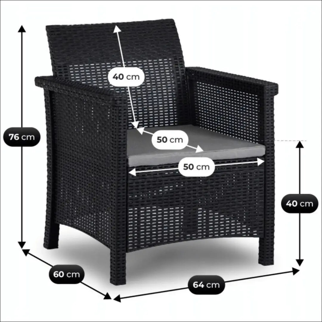 Lauko baldų komplektas juodos spalvos / pilkos TE1181 - €285 Save 15% __label:Pristatymas 5-14 d.d., elite, Meble