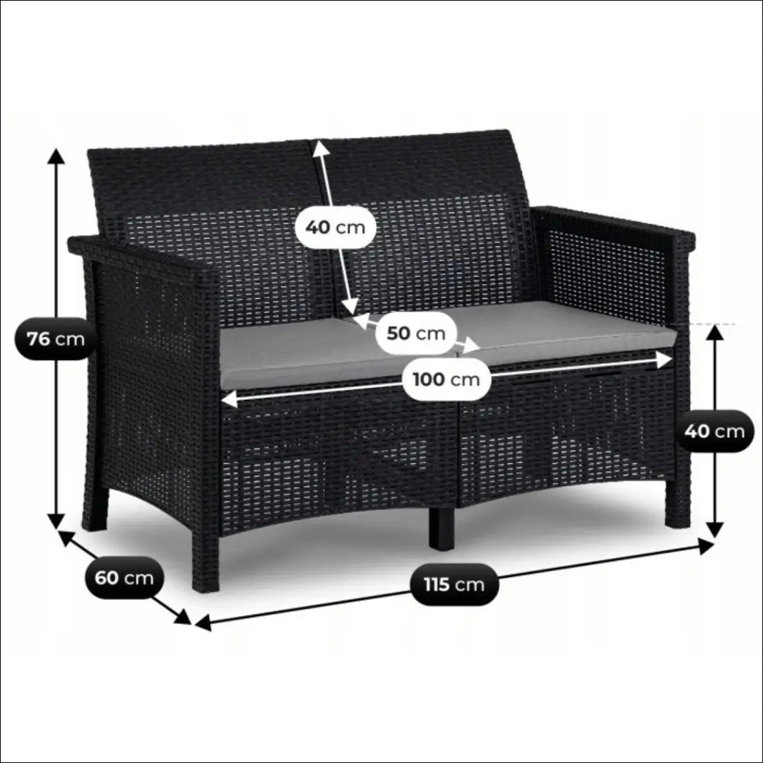 Lauko baldų komplektas juodos spalvos / pilkos TE1181 - €285 Save 15% __label:Pristatymas 5-14 d.d., elite, Meble