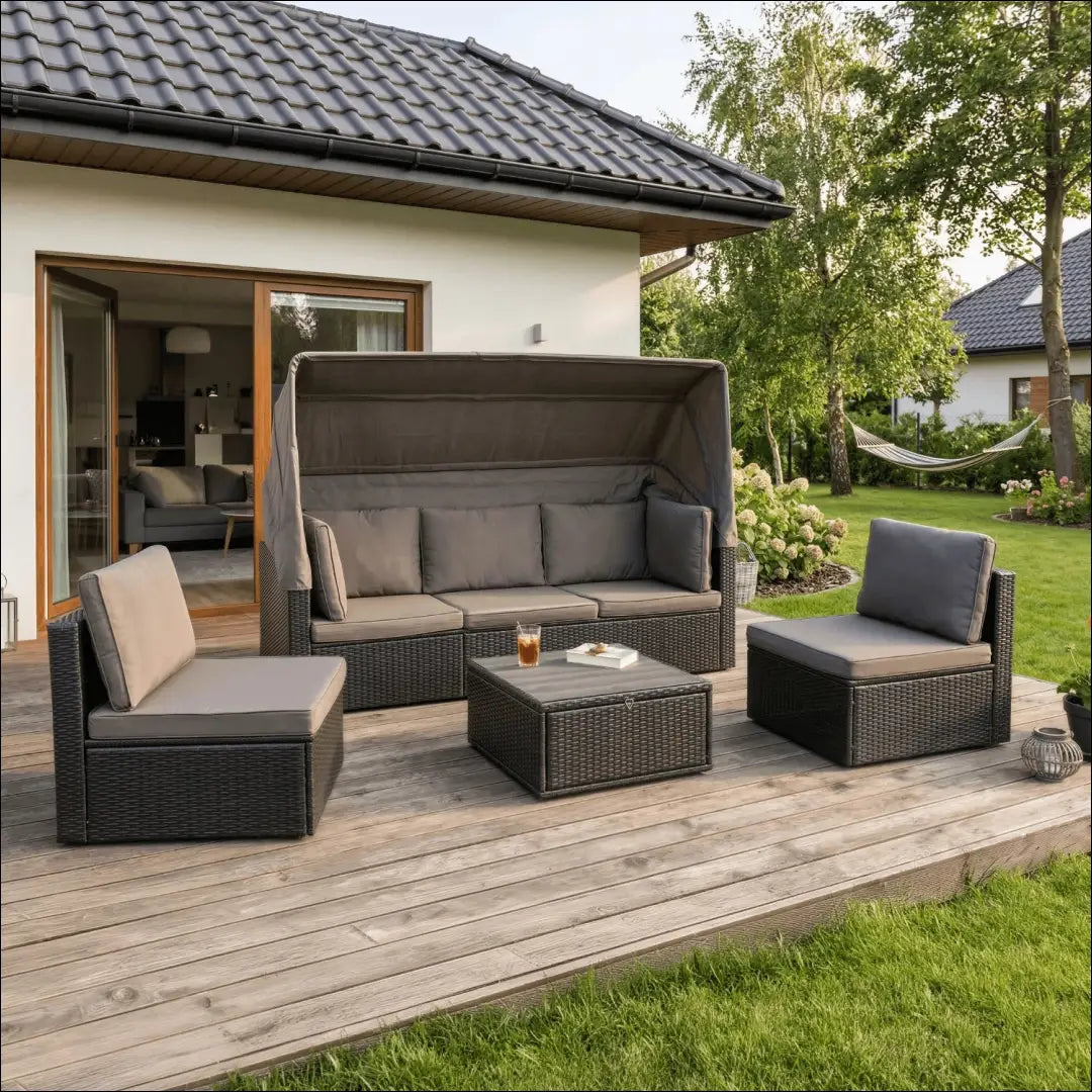 Lauko baldų komplektas juodos spalvos / rudos TE1217 - €647 Save 15% __label:Pristatymas 5-14 d.d., elite, Meble