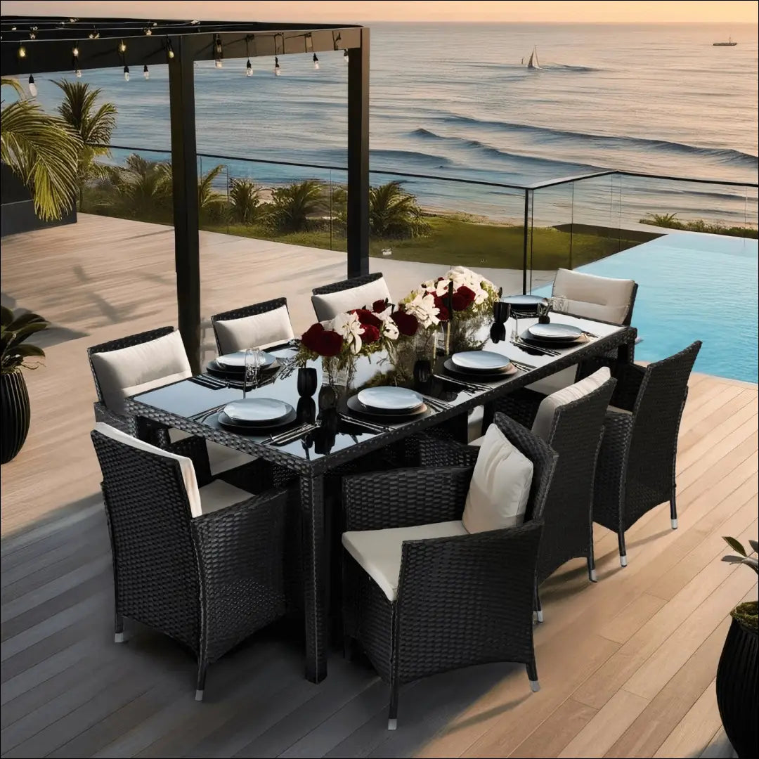 Lauko baldų komplektas juodos spalvos / smėlio TE548 - €820 Save 15% __label:Pristatymas 5-14 d.d., elite, over-200,