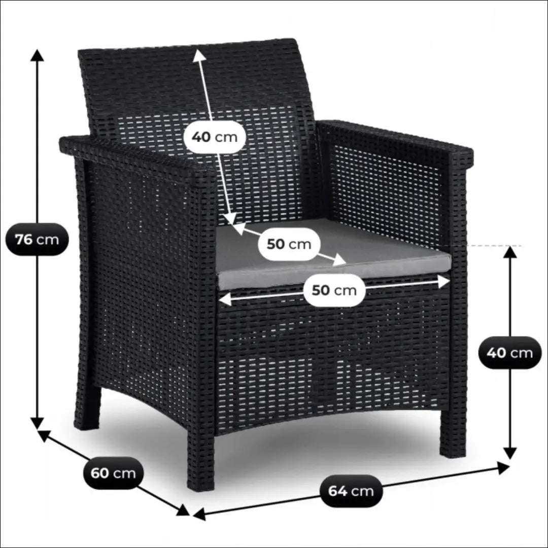 Lauko baldų komplektas juodos spalvos TE1183 - €333 Save 15% __label:Pristatymas 5-14 d.d., elite, Meble ogrodowe,