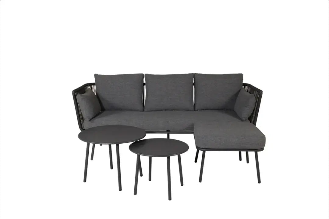 Lauko baldų komplektas LI559 - €346 Save 65% __label:Pristatymas 1-2 d.d., color-juoda, color-pilka, lauko baldai,