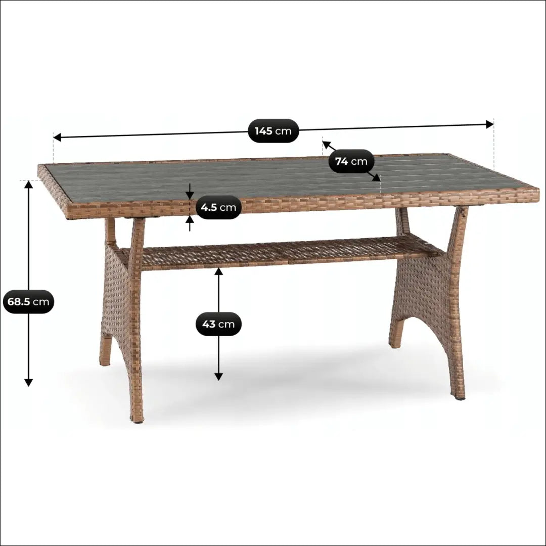 Lauko baldų komplektas pilkos spalvos / rudos TE1184 - €676 Save 15% __label:Pristatymas 5-14 d.d., elite, Meble