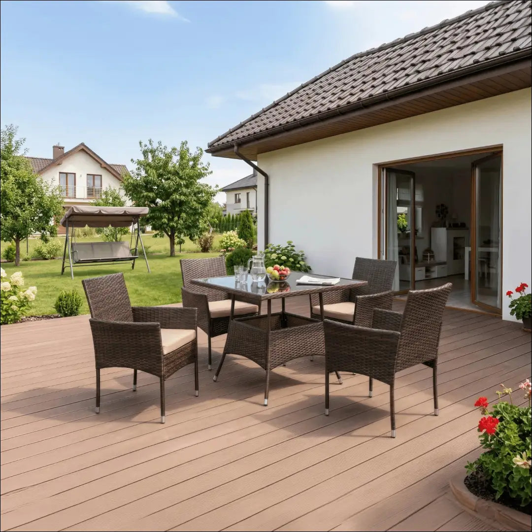 Lauko baldų komplektas smėlio spalvos / rudos TE1209 - €390 Save 15% __label:Pristatymas 5-14 d.d., elite, over-200,