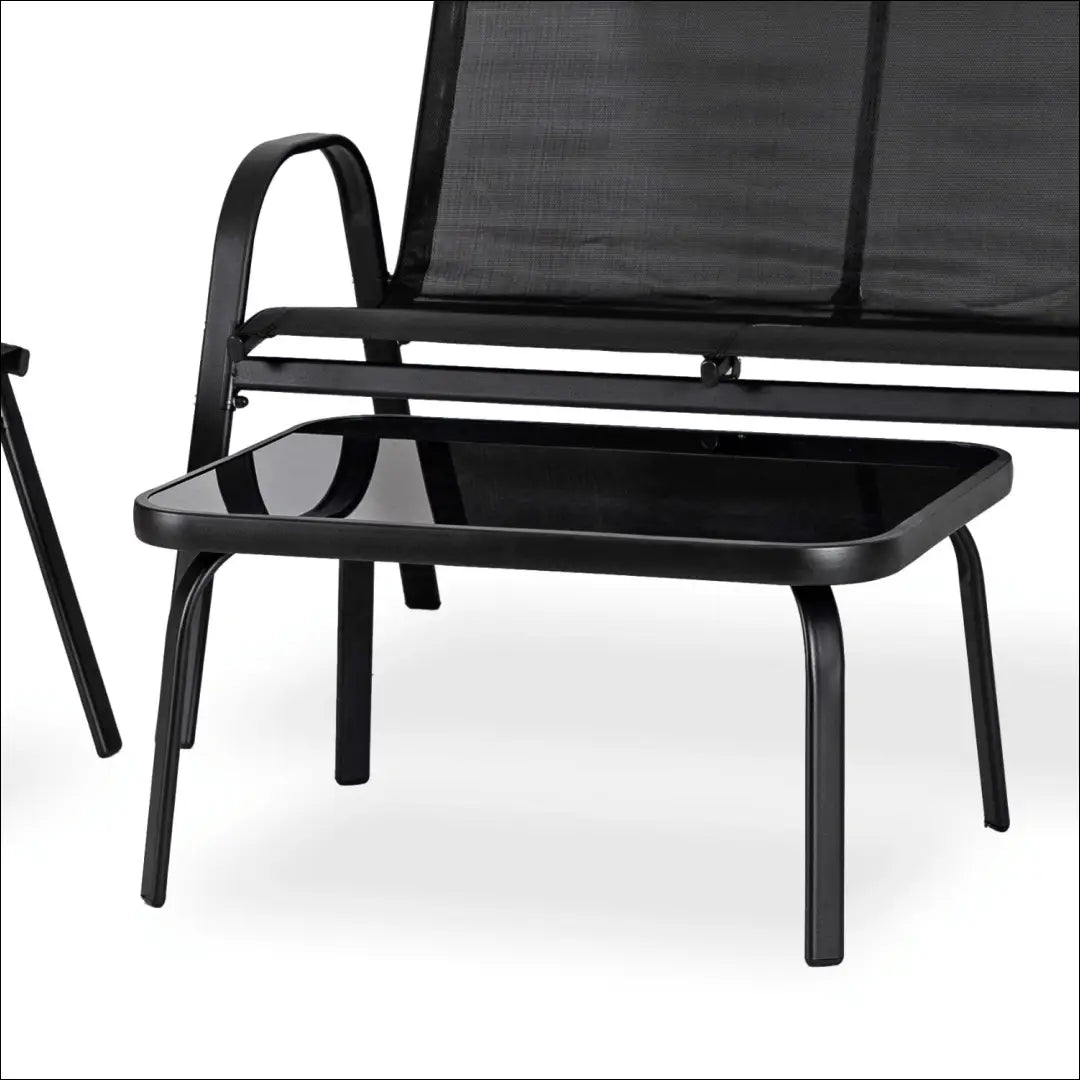 Lauko baldų komplektas su tinklelio atlošu juodos spalvos TE545 - €124 Save 15% 100-200, __label:Pristatymas 5-14 d.d.,
