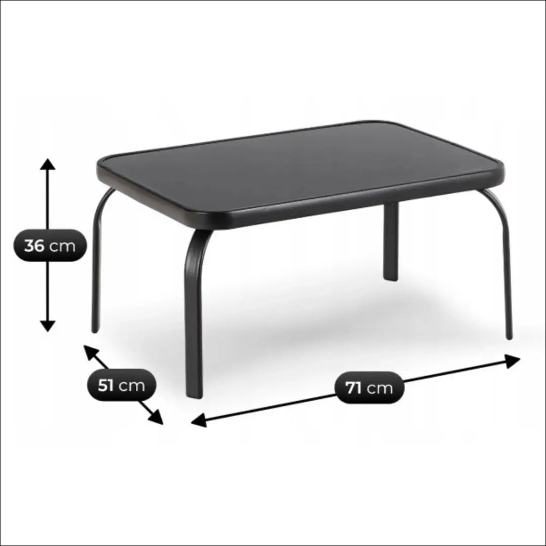Lauko baldų komplektas su tinklelio atlošu pilkos spalvos / juodos TE1218 - €124 Save 15% 100-200, __label:Pristatymas