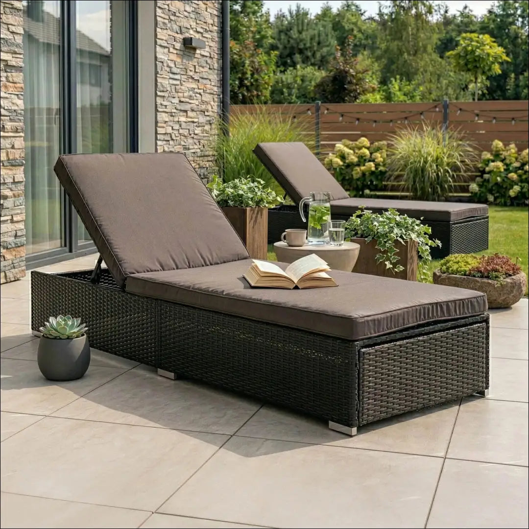 Lauko fotelis iš ratano juodos spalvos / rudos TE1226 - €210 Save 15% __label:Pristatymas 5-14 d.d., elite, Meble