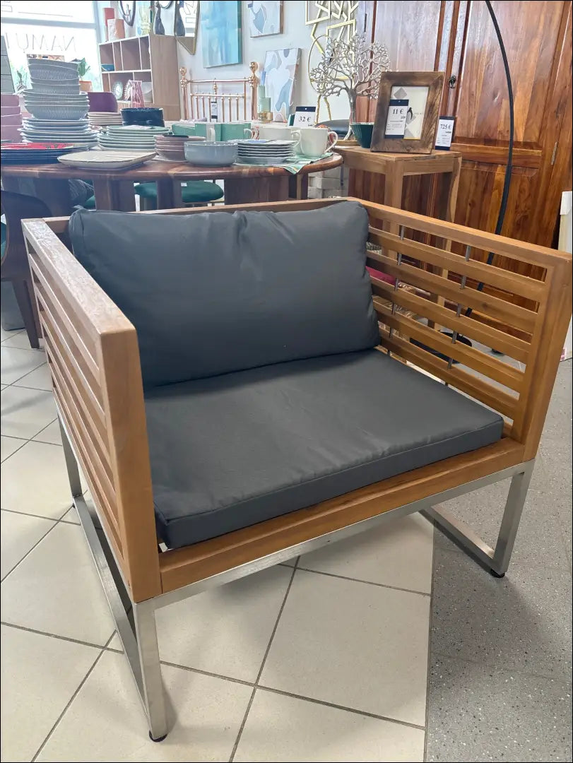 Lauko fotelis LI714 - €214 Save 50% __label:Pristatymas 1-2 d.d., color-pilka, color-ruda, lauko baldai,