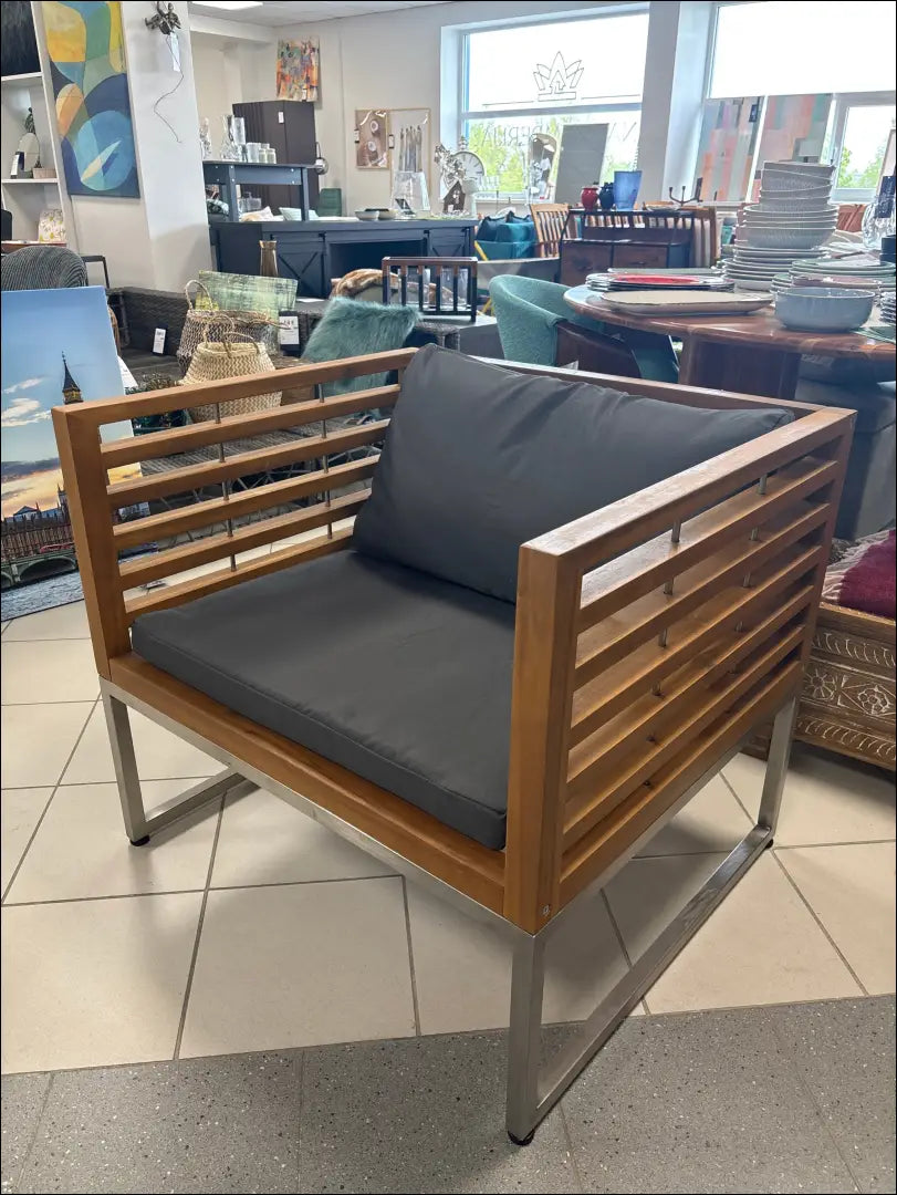 Lauko fotelis LI714 - €214 Save 50% __label:Pristatymas 1-2 d.d., color-pilka, color-ruda, lauko baldai,