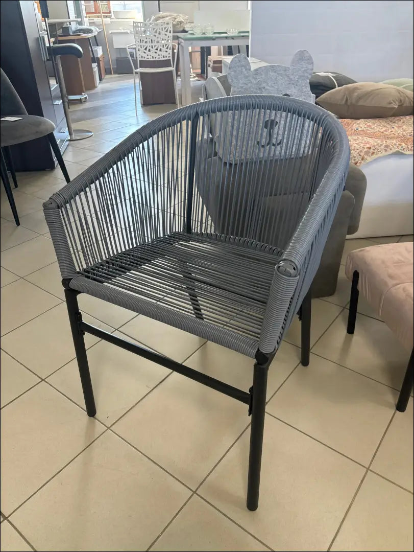 Lauko kėdė LI610 - €58 Save 50% 50-100, __label:Pristatymas 1-2 d.d., color-juoda, color-pilka, lauko baldai Pilka