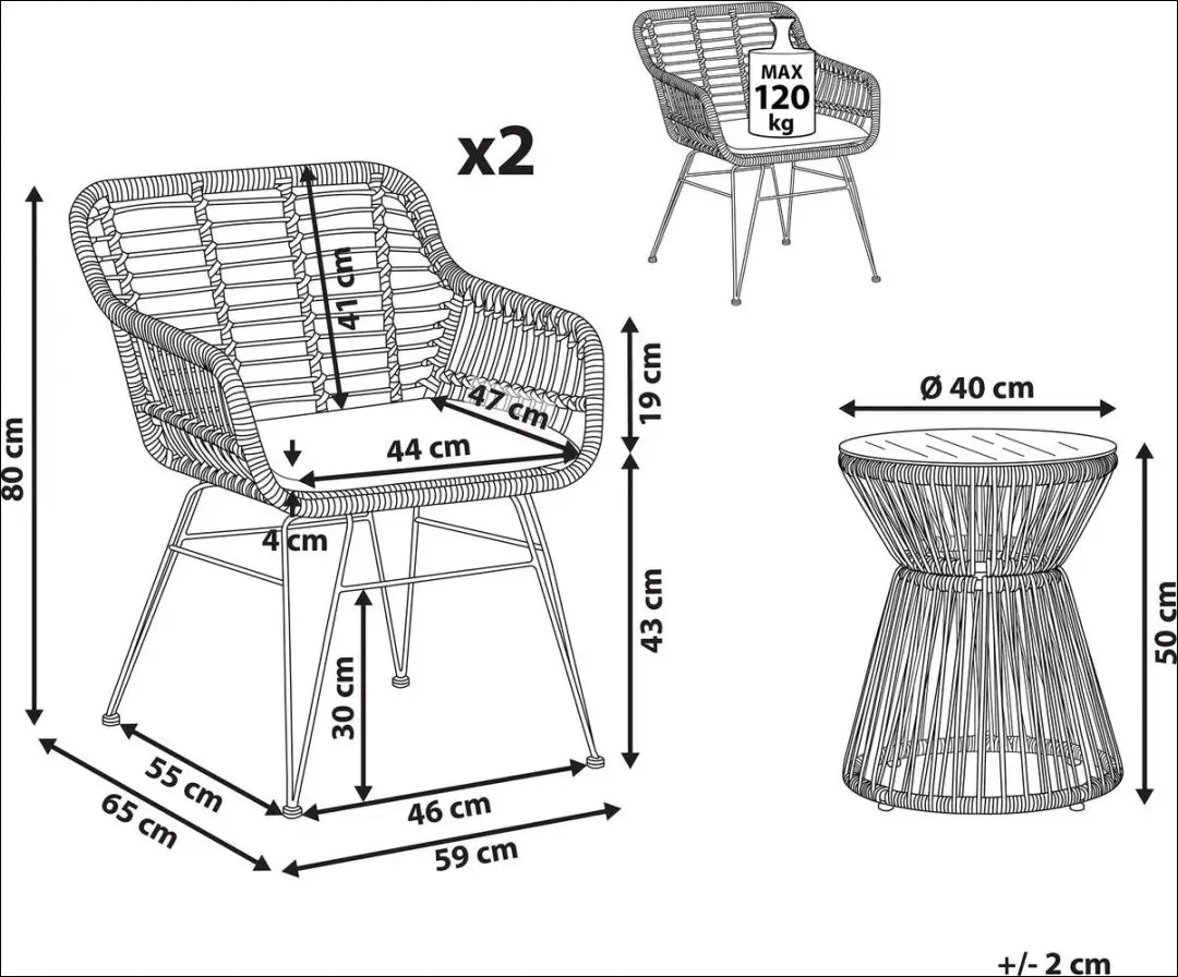 Lauko kėdė LI685 - €70 Save 50% 50-100, __label:Pristatymas 1-2 d.d., color-ruda, color-smelio, lauko baldai €50