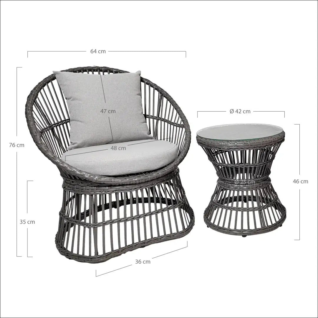 Lauko komplektas rotangas pilkas su pagalvėlėmis RD1126 - €390 Save 15% __label:Pristatymas 5-14 d.d., Loungeset,