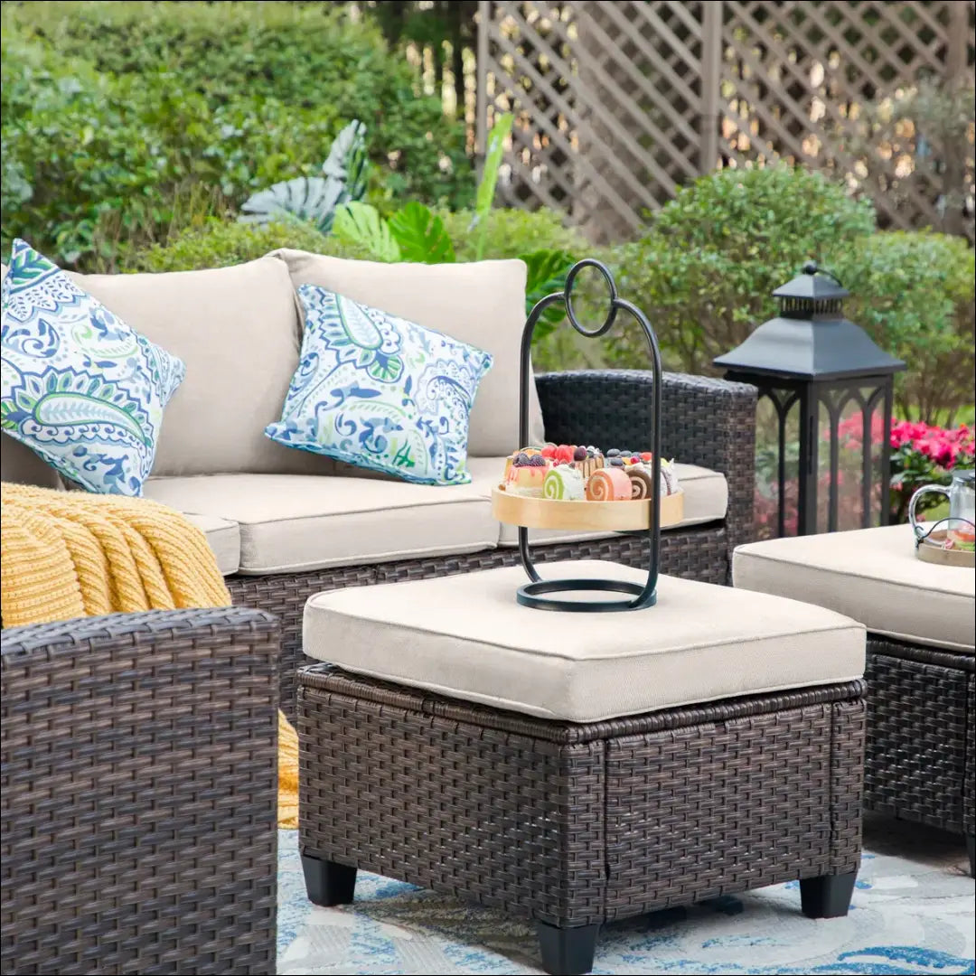 Lauko pufų komplektas (2vnt) LI835 - €114 Save 50% 100-200, __label:Pristatymas 1-2 d.d., color-kremas, color-ruda,